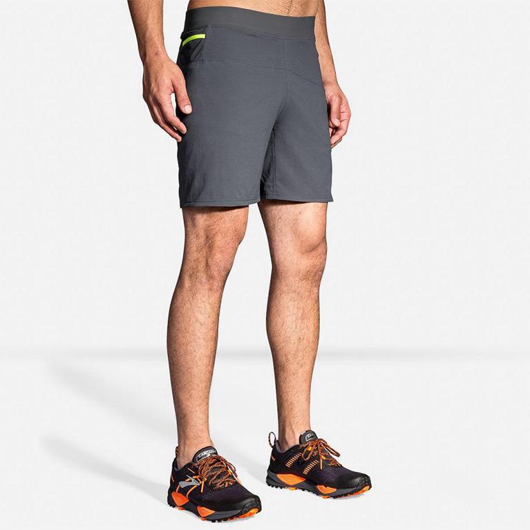 Brooks Cascadia 7 2-In-1 - Mens Running Shorts - Grey (23574HZWJ)